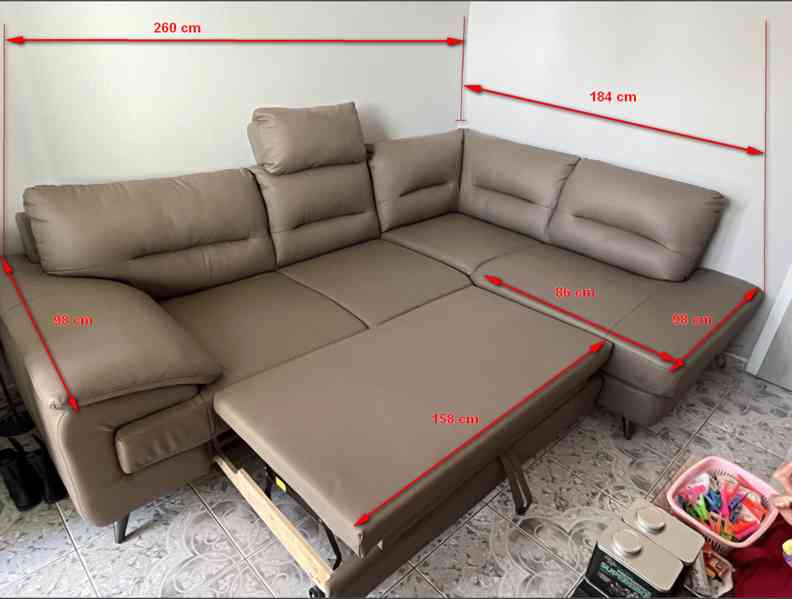 Sedací souprava kožená rozkládací zánovní - foto 2