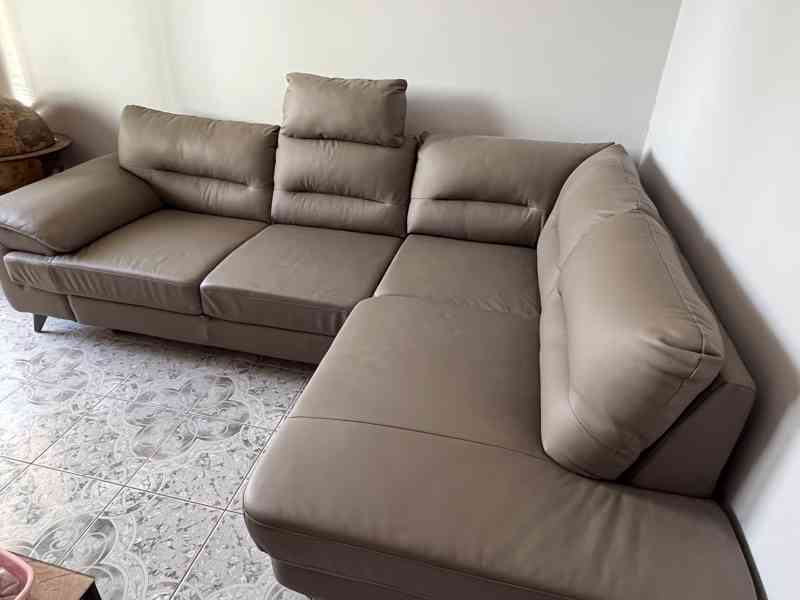 Sedací souprava kožená rozkládací zánovní - foto 4