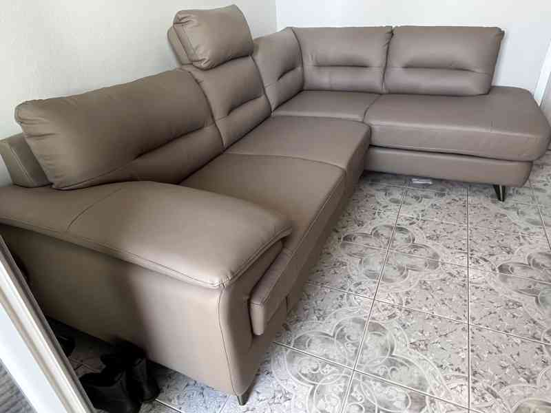 Sedací souprava kožená rozkládací zánovní - foto 7