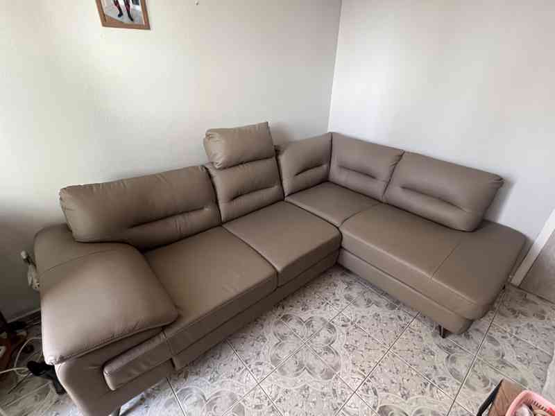 Sedací souprava kožená rozkládací zánovní - foto 3