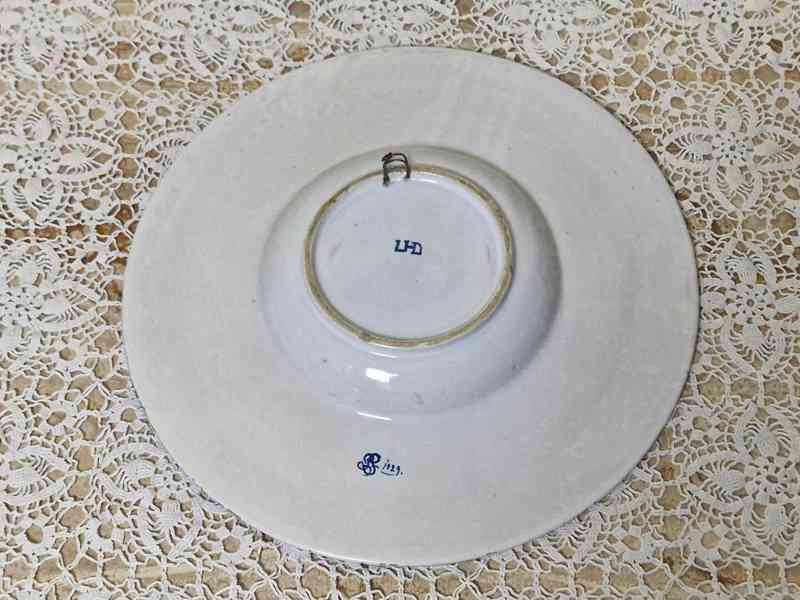 Krásný malovaný habánský keramický Talíř 1701 - foto 4