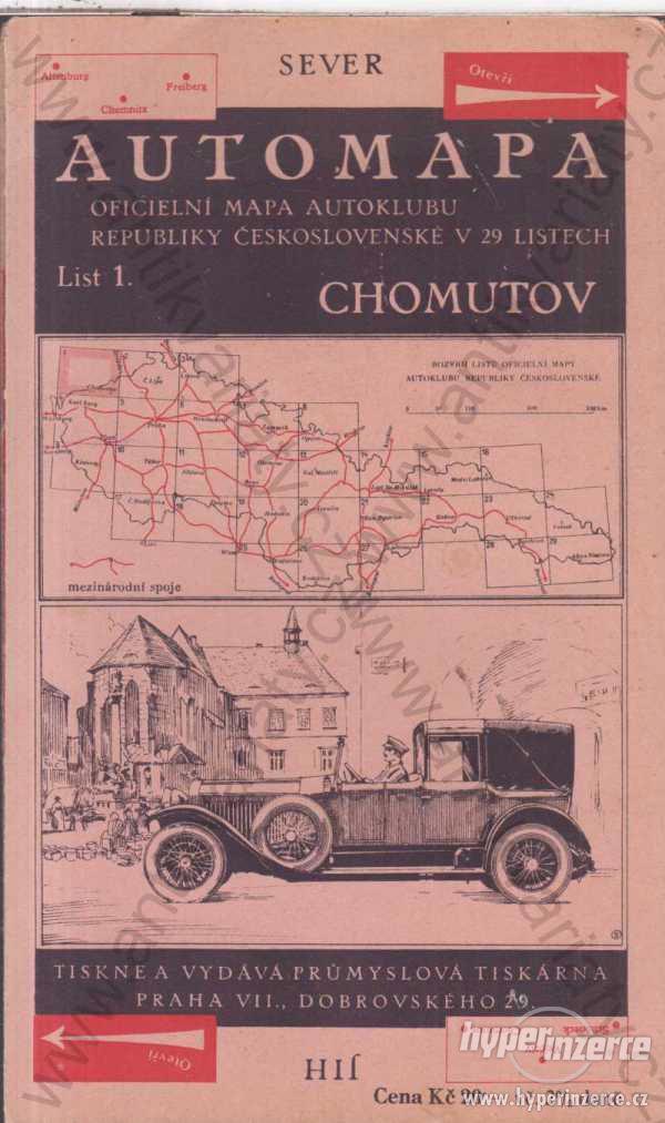 Automapa Chomutov Autoklub 1 : 200 000 1926 - foto 1