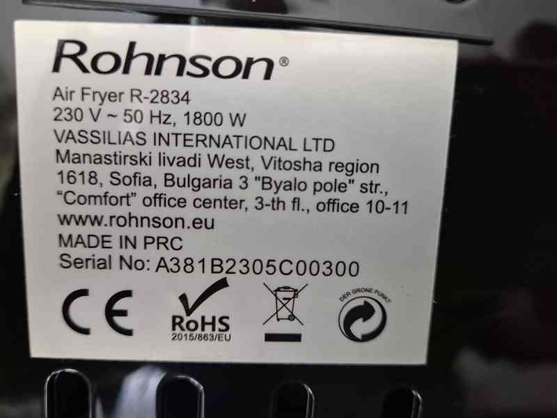 Horkovzdušná fritéza Rhonson  R-2834 XL - foto 5