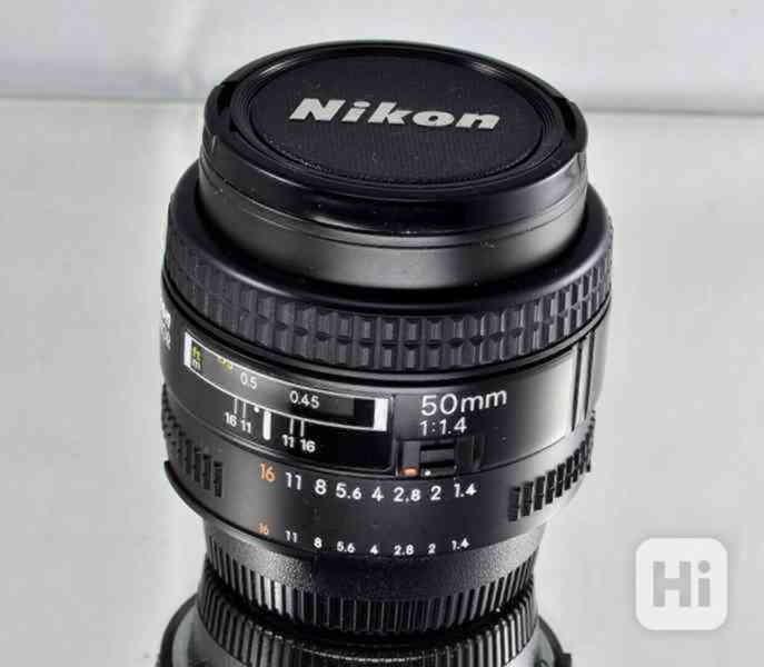 Nikon AF Nikkor 50mm f/1.4 **1:1.4, FX, PEVNÝ Objektiv - foto 5