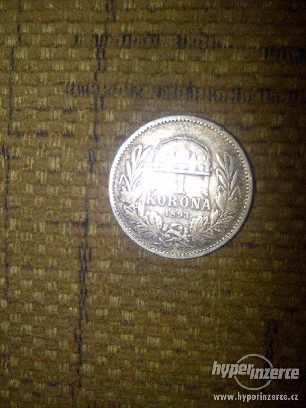 mince 1 KORONA  r. 1893 - foto 1