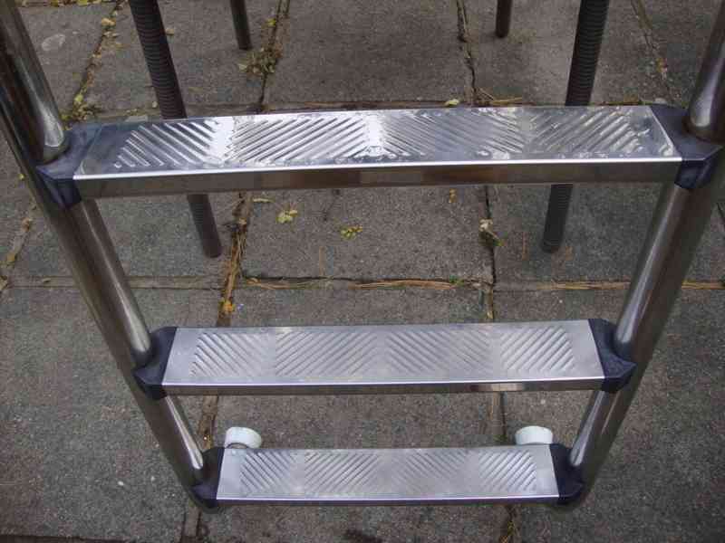 Bazénové schůdky schody nerez zachovalé 3. stupínky PC:6000 - foto 9