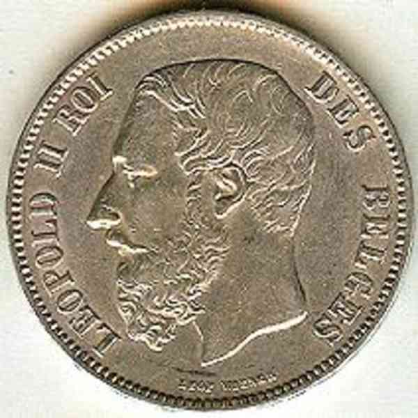 Belgie, 5 frank 1869, 1874 Leopold II.  ( 1865 - 1909 ) - foto 2
