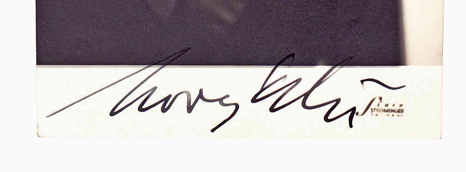 Oldřich Nový autogram na portrétní fotografii, krásný stav - foto 3