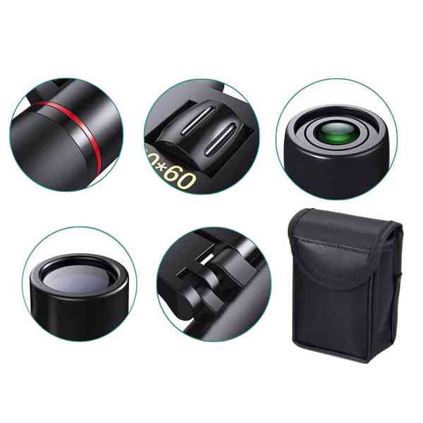 Lovecký dalekohled kompaktní 30x60 - černý - foto 5