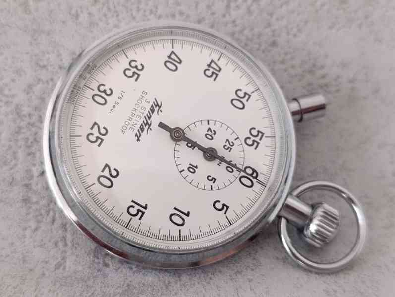 Kapesní stopky Hanhart 1/5 sec Německo, funkční, krásné - foto 14