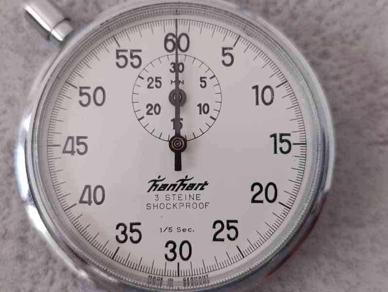 Kapesní stopky Hanhart 1/5 sec Německo, funkční, krásné - foto 5