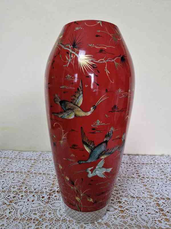 Krásná bohatě zdobená zlacená Váza s Ptáky Satsuma Japonsko - foto 7