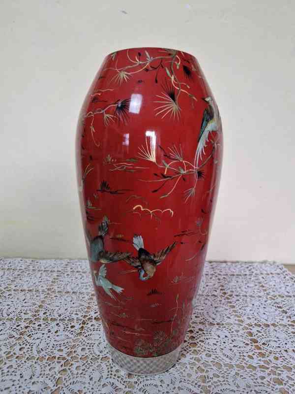 Krásná bohatě zdobená zlacená Váza s Ptáky Satsuma Japonsko - foto 10