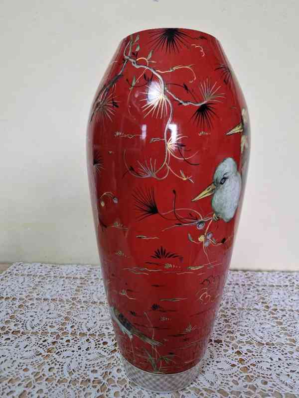 Krásná bohatě zdobená zlacená Váza s Ptáky Satsuma Japonsko - foto 15