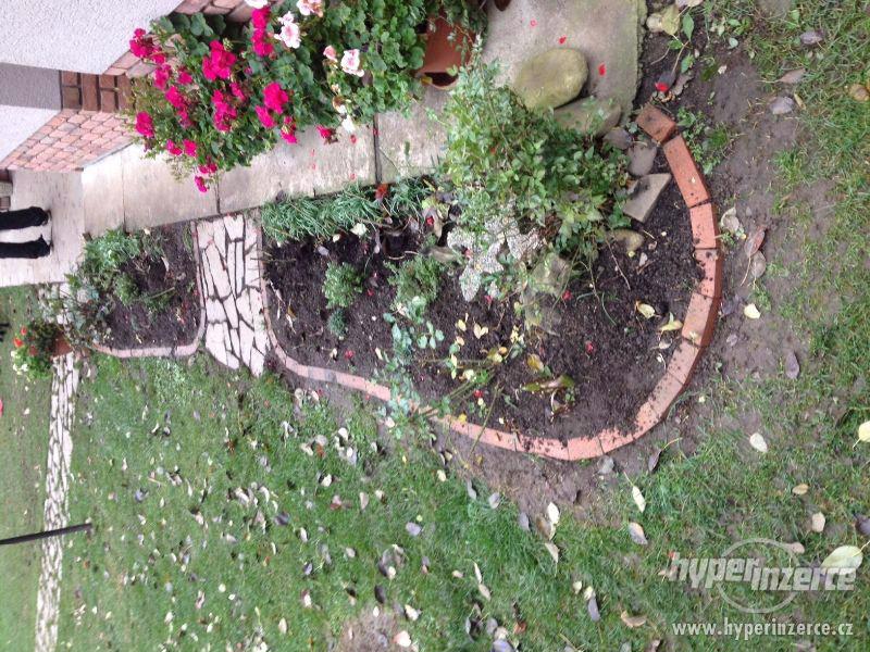 Cihlove obrubniky záhonu zabrání prorůstáni trávníku - foto 3