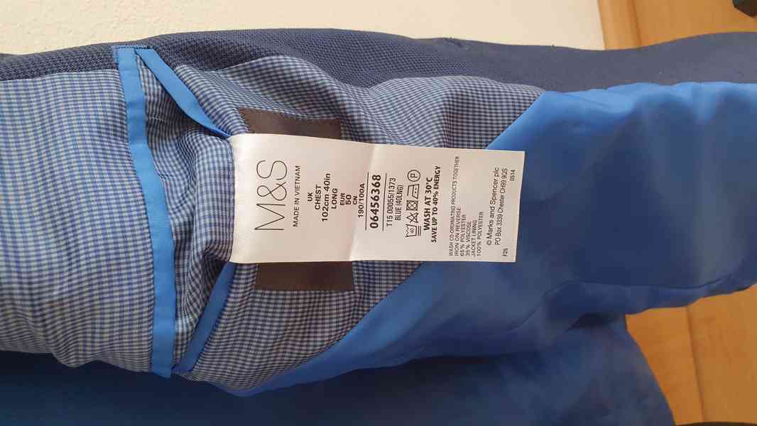Pánský oblek Marks & Spencer v modročerné barvě - foto 6