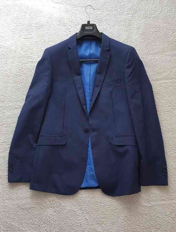 Pánský oblek Marks & Spencer v modročerné barvě - foto 4