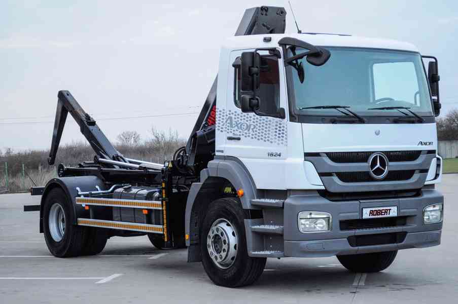 MERCEDES AXOR 1824 HÁKOVÝ NOSIČ KONTEJNERŮ + HYDR. RUKA EU5 - foto 88