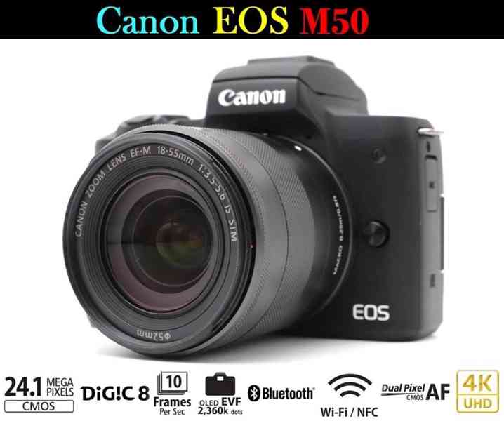 Canon EOS M50+18-55mm *Full HDV*WIFI/NFC 17600 Exp - foto 1