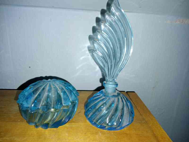 Bohemia glass modré české sklo - foto 1
