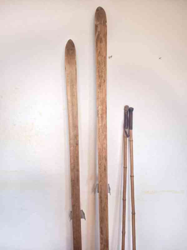 Starožitné ruské dřevěné běžky - foto 3