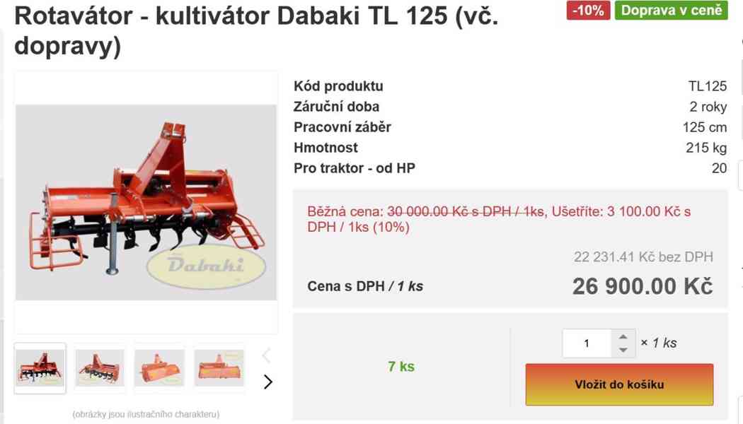 Rotavátor Dabaki TL 125 - k malotraktoru - foto 10