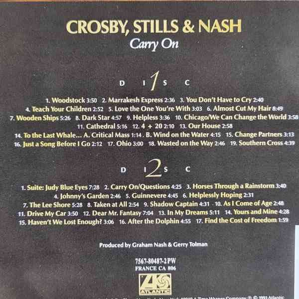 CD - CROSBY, STILLS & NASH / Carry On - (2 CD) - foto 2