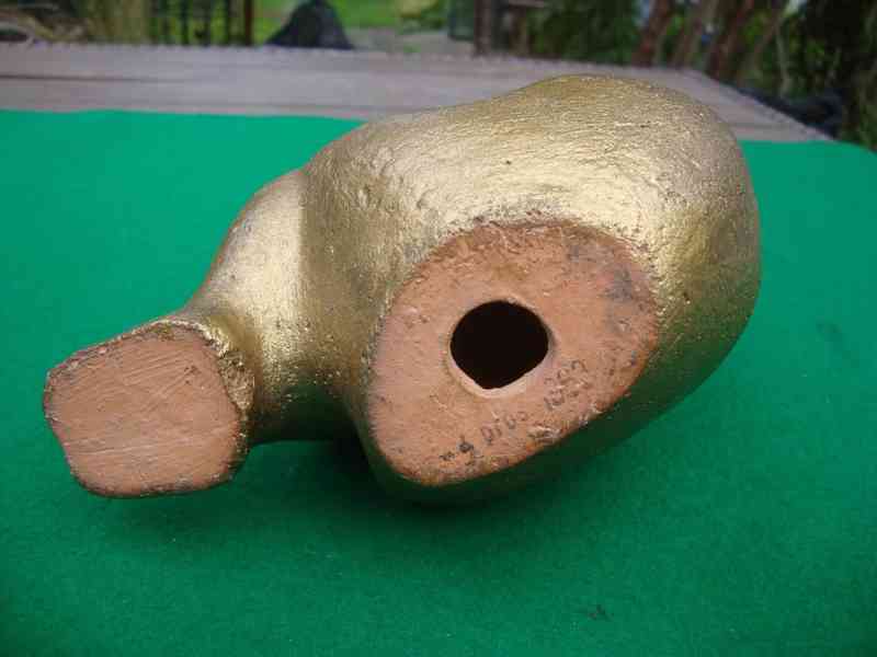 Retro socha soška dívka v šátku zlatá styl Brusel 1963 pěkná - foto 8