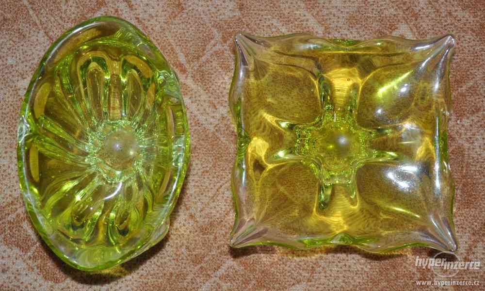 2dílná sada žlutého hutního skla - foto 3