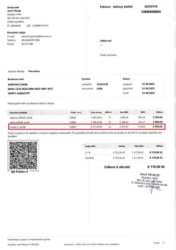 Prodám dámskou bundu na motorku - Cyber Gear C, velikost M - foto 5