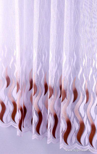 Záclona sklo efekt vlná hnědá -40% - foto 1