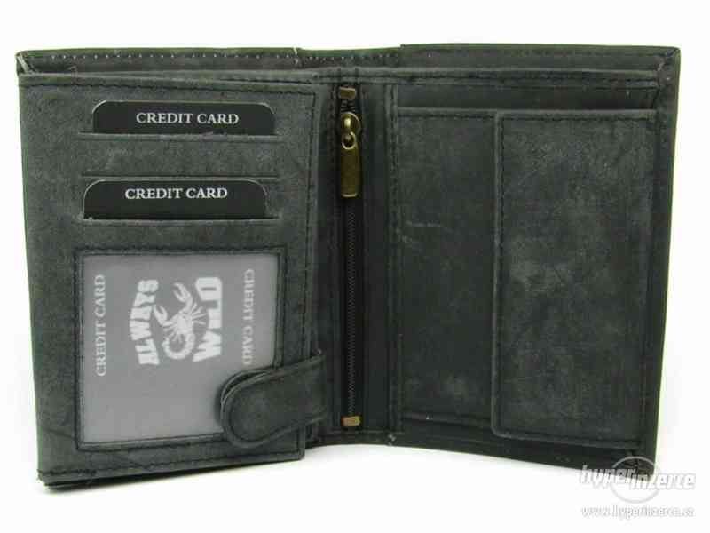 Kožená pánská černá peněženka - foto 3
