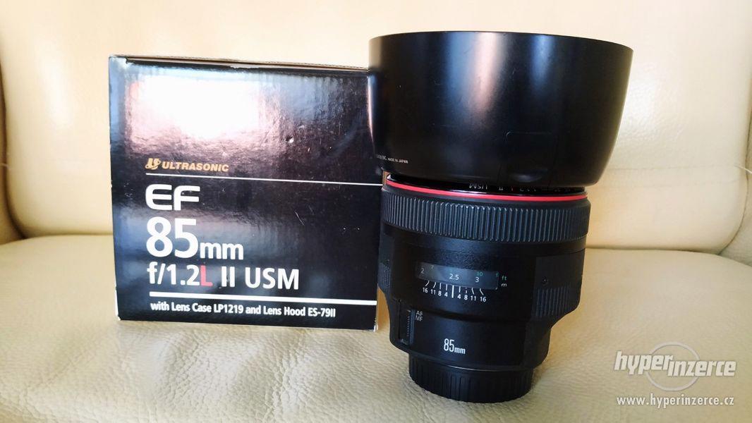 Prodám objektiv Canon EF 85mm f 1.2 II USM - foto 1