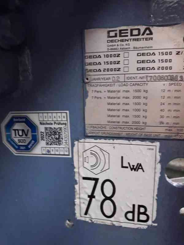 Stavební výtah GEDA 1500 Z / ZP - foto 6