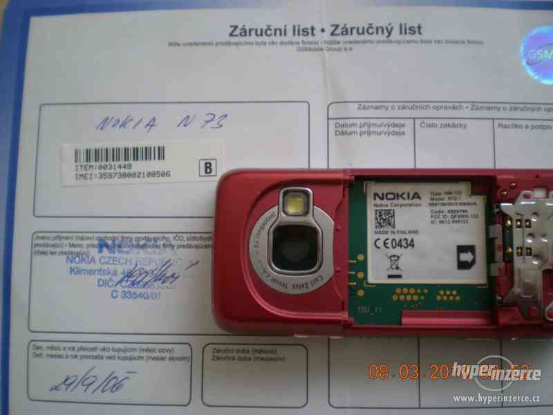 Nokia N73 - funkční mobilní telefony z r.2006 od 350,-Kč - foto 12