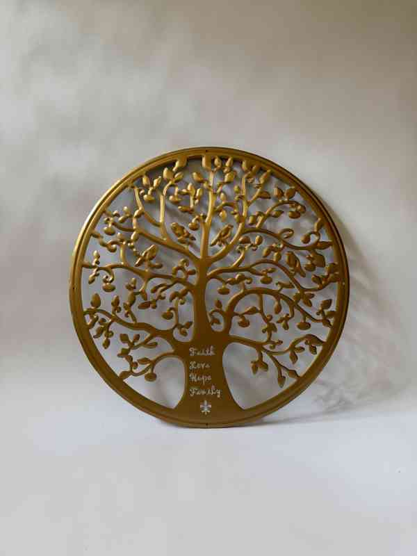 Zlatý strom - kovová nástěnná dekorace - foto 1