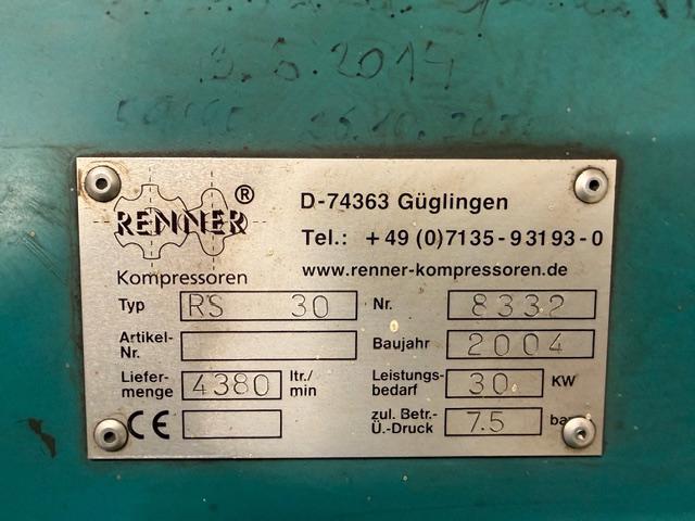 Dva použité šroubové kompresory RENNER RS 30, r. v. 2004 - foto 3
