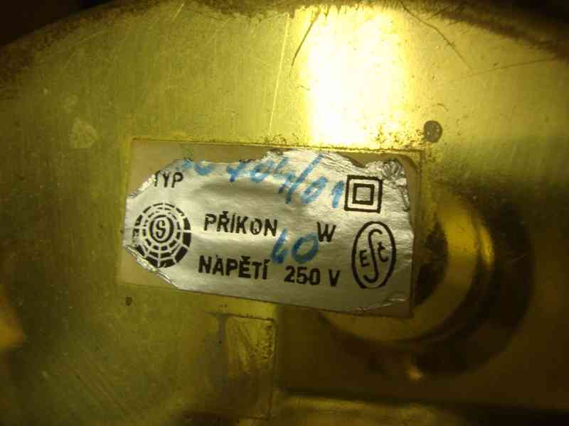 Retro lampa lampička 330704 Štěpán Tabery sklo Brusel super - foto 15