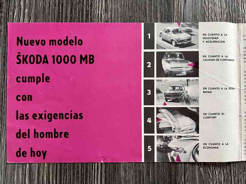 Originální prospekt Škoda 1000MB " žábrovka " - Motokov - foto 2