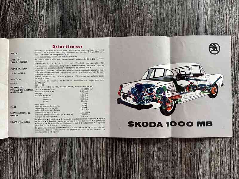 Originální prospekt Škoda 1000MB " žábrovka " - Motokov - foto 5