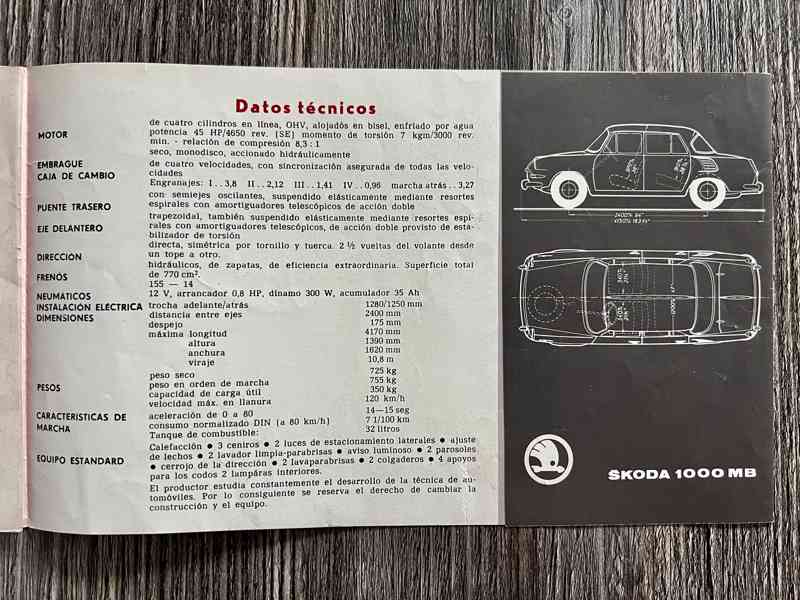 Originální prospekt Škoda 1000MB " žábrovka " - Motokov - foto 4