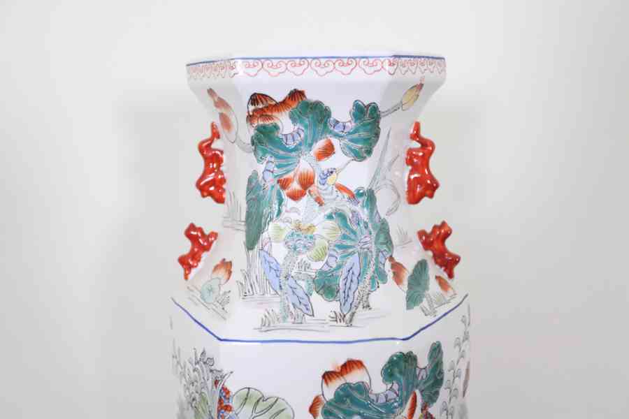 Ručně malovaná čínská váza hexagon - foto 2