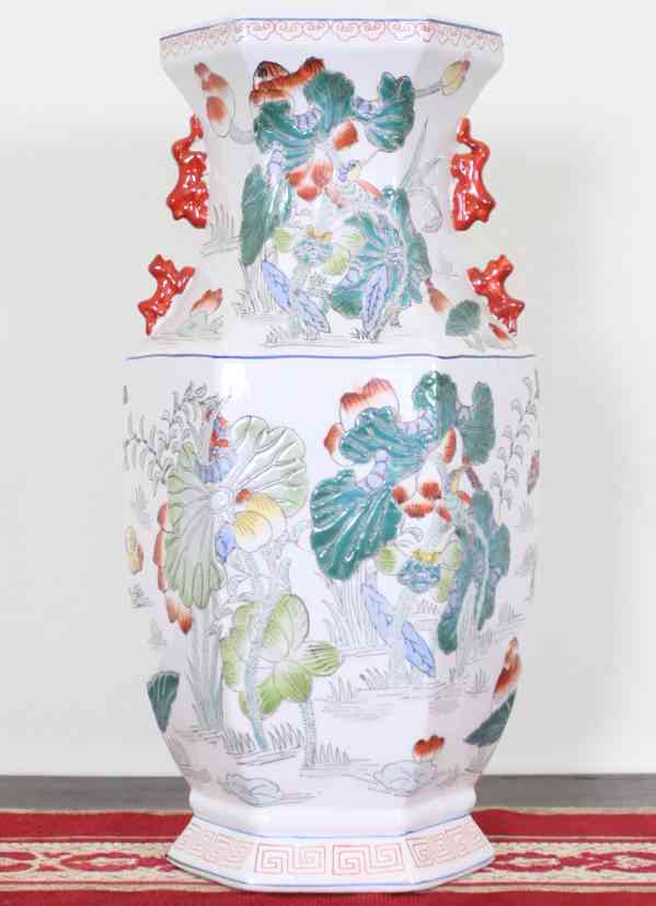 Ručně malovaná čínská váza hexagon - foto 1