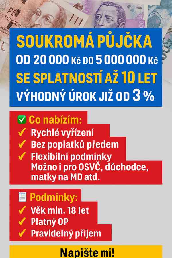 SOUKROMÁ PŮJČKA – RYCHLÁ A DOSTUPNÁ PRO KAŽDÉHO