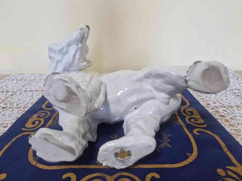 Vzácná masivní soška Medvěd Grizzly Horní Slavkov 1932 - foto 12