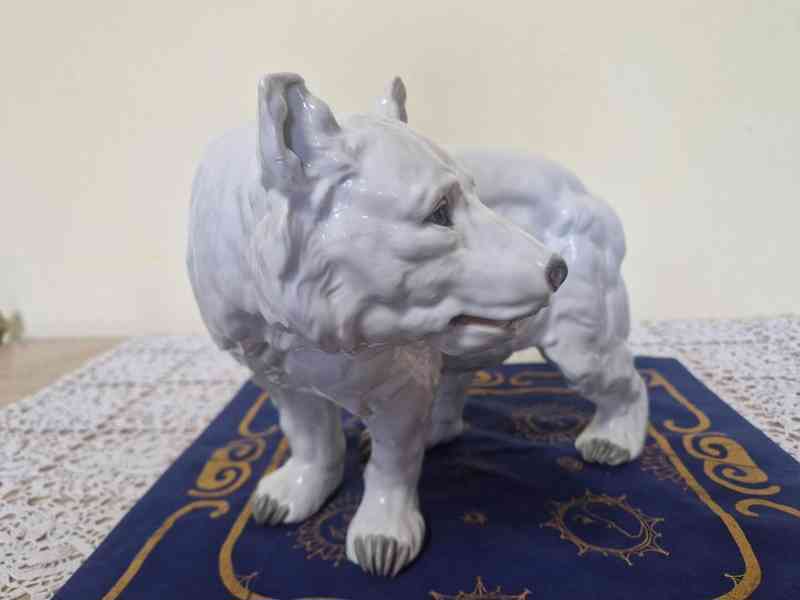 Vzácná masivní soška Medvěd Grizzly Horní Slavkov 1932 - foto 2