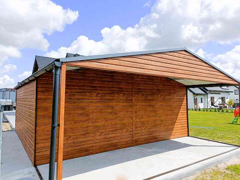 Plechová garáž 6m x 5m, sedlová střecha, 2 x vrata TS242 - foto 6