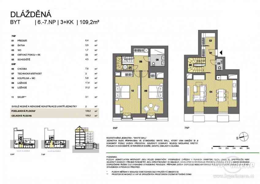 Prodej Mezonetový byt 3+kk, plocha 109,2 m2, Praha 1 - Nové - foto 10