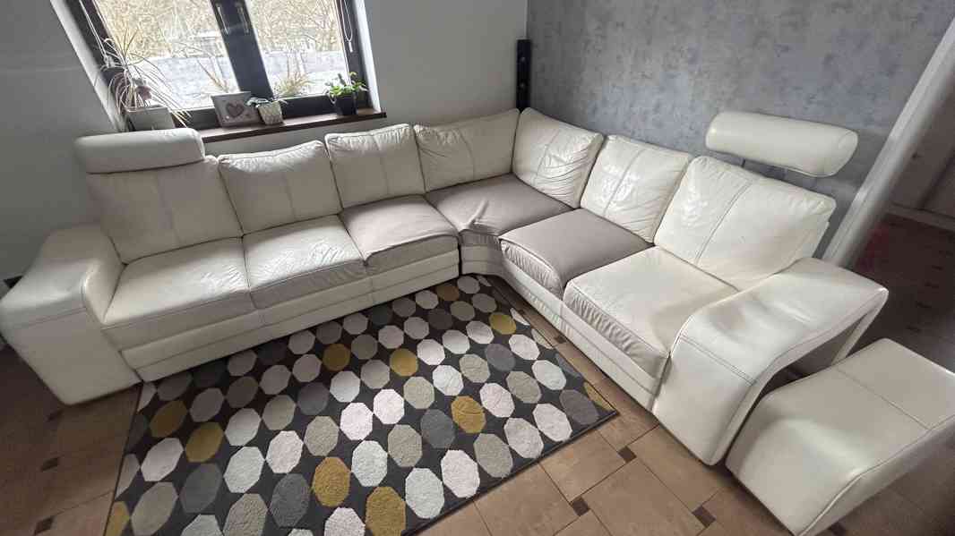 Prodám rohovou sedací soupravu z pravé kůže  - foto 3