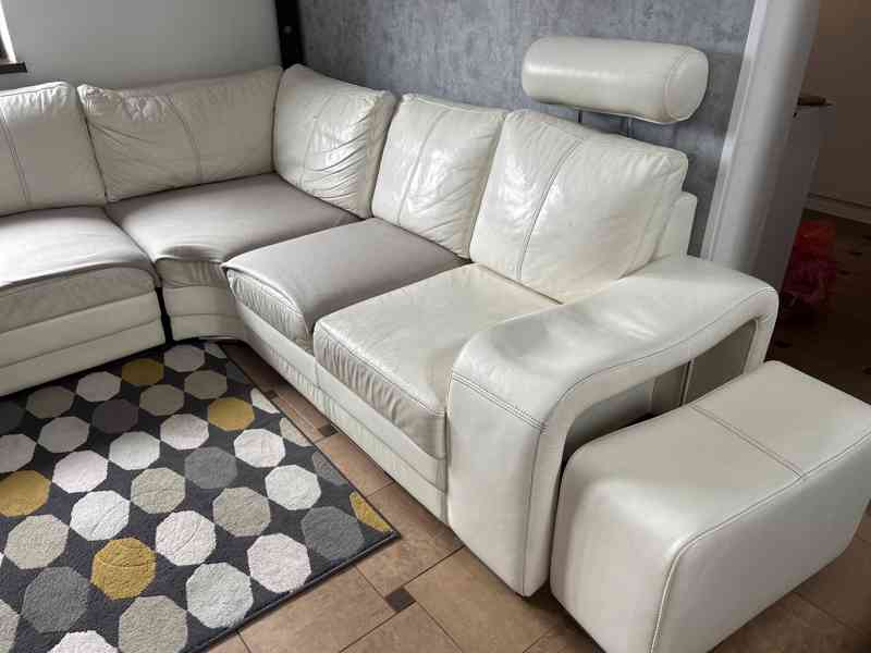 Prodám rohovou sedací soupravu z pravé kůže  - foto 2